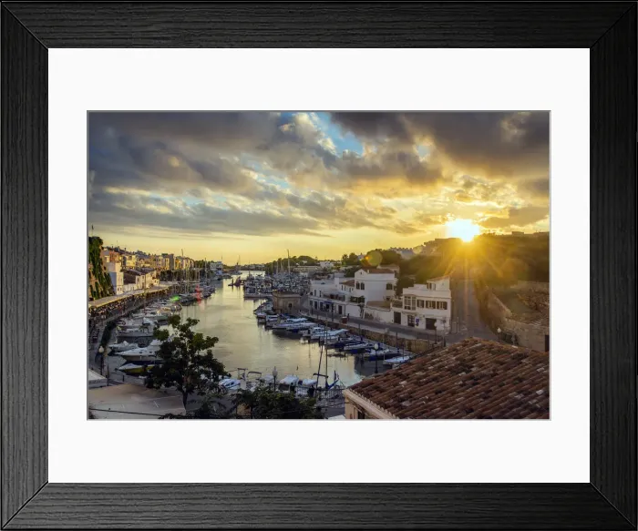 Framed Print : Sunset view over the old port, Ciutadella, Minorca or Menorca, Balearic Islands, Spain Framed Print : Sunset view over the old port, Ciutadella, Minorca or Menorca, Balearic Islands, Spain
