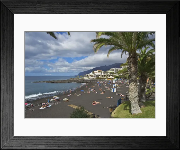Framed Print : Playa Arena in Puerto Santiago, Tenerife, Canary Islands, Spain
