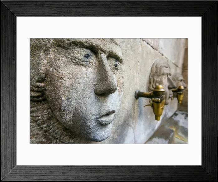 Framed Print : Medieval water fountain in Plaza Sant Just, Barcelona, Catalonia, Spain Framed Print : Medieval water fountain in Plaza Sant Just, Barcelona, Catalonia, Spain