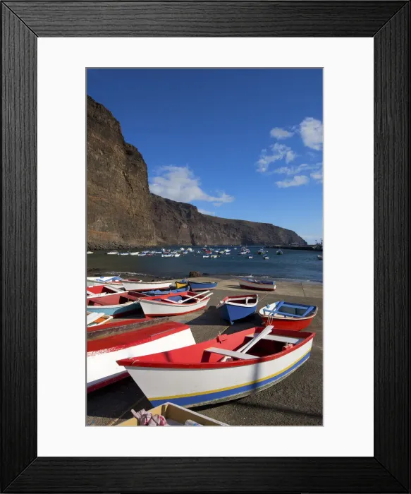 Framed Print : Fishing Boats in the Port of Vueltas, Valle Gran Rey, La Gomera, Canary Islands, Spain Framed Print : Fishing Boats in the Port of Vueltas, Valle Gran Rey, La Gomera, Canary Islands, Spain