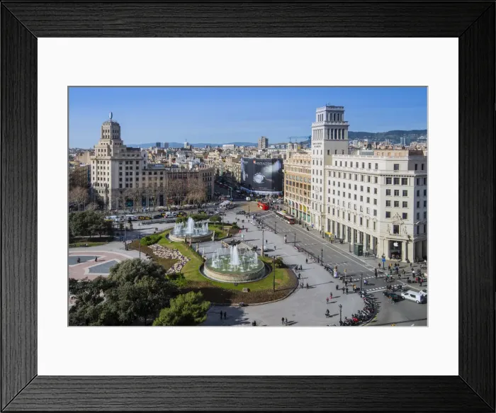 Framed Print : Panoramic view over Plaza de Catalunya, Barcelona, Catalonia, Spain Framed Print : Panoramic view over Plaza de Catalunya, Barcelona, Catalonia, Spain