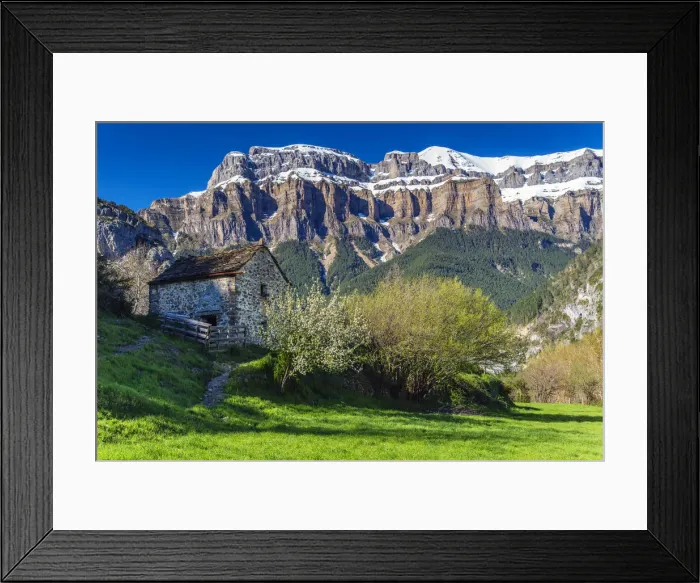 Framed Print : Springtime landscape in the Pyrenees, Huesca, Aragon, Spain Framed Print : Springtime landscape in the Pyrenees, Huesca, Aragon, Spain