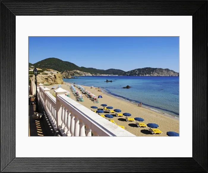 Framed Print : Invisa Hotel, Cala Blanca, Platja d es Figueral, Ibiza, Balearics, Spain