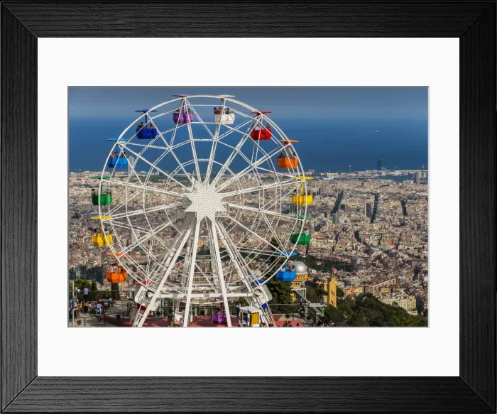 Framed Print : Ferry wheel at Tibidabo amusement park, Barcelona, Catalonia, Spain Framed Print : Ferry wheel at Tibidabo amusement park, Barcelona, Catalonia, Spain