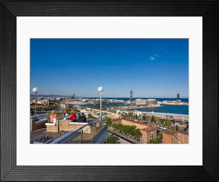 Framed Print : View from Montjuic, Barcelona, Catalonia, Spain