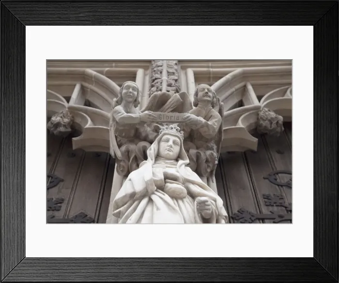 Framed Print : Statues on Cathedral of St Elizabeth, Kosice, Kosice Region, Slovakia