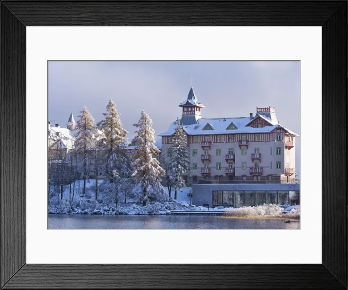 Framed Print : Luxury Hotel Kempinski on the shores of Strbske Pleso in the High Tatras, Slovakia Framed Print : Luxury Hotel Kempinski on the shores of Strbske Pleso in the High Tatras, Slovakia