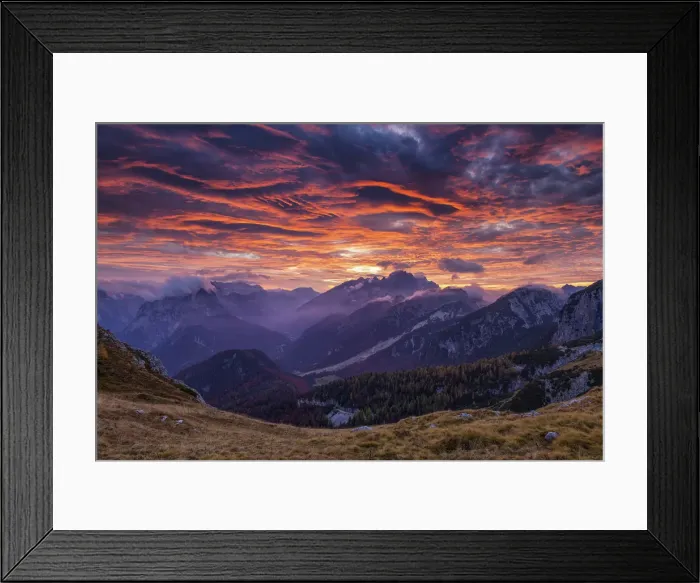 Framed Print : Mangart Pass at Sunset, Triglav National Park, Julian Alps, Slovenia Framed Print : Mangart Pass at Sunset, Triglav National Park, Julian Alps, Slovenia