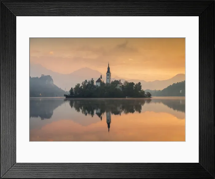 Framed Print : Assumption of Marys Pilgrimage Church at Dawn, Lake Bled, Slovenia Framed Print : Assumption of Marys Pilgrimage Church at Dawn, Lake Bled, Slovenia