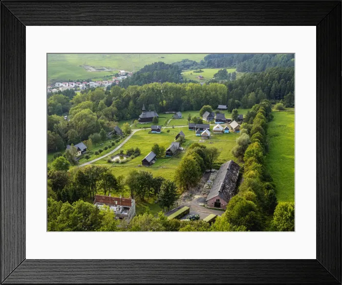 Framed Print : Open Air Museum at Stara Lubovna, elevated view, Presov Region, Slovakia Framed Print : Open Air Museum at Stara Lubovna, elevated view, Presov Region, Slovakia