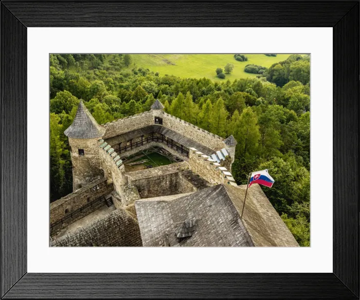 Framed Print : Castle in Stara Lubovna, elevated view, Presov Region, Slovakia Framed Print : Castle in Stara Lubovna, elevated view, Presov Region, Slovakia