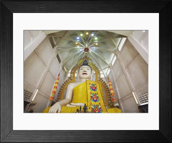 Framed Print : Buddha statue in Sakaya Muni Buddha Gaya Temple (Temple of 1000 Lights), Little India Framed Print : Buddha statue in Sakaya Muni Buddha Gaya Temple (Temple of 1000 Lights), Little India