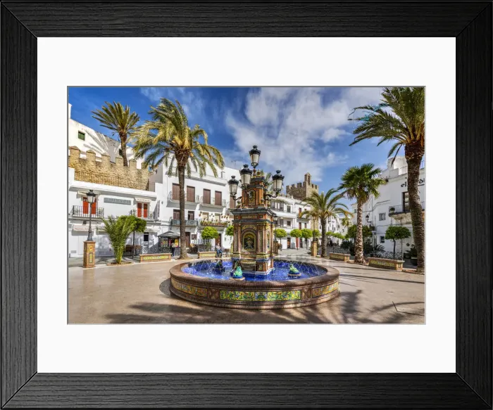 Framed Print : Plaza de Espana, Vejer de la Frontera, Andalusia, Spain Framed Print : Plaza de Espana, Vejer de la Frontera, Andalusia, Spain