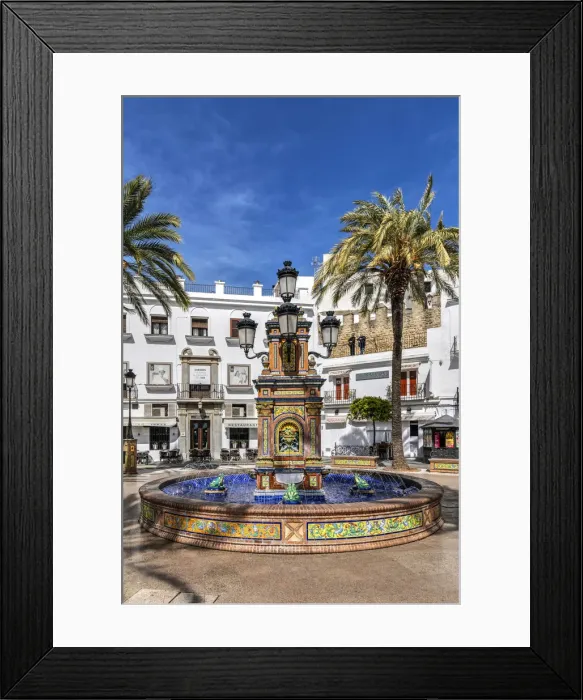 Framed Print : Plaza de Espana, Vejer de la Frontera, Andalusia, Spain Framed Print : Plaza de Espana, Vejer de la Frontera, Andalusia, Spain
