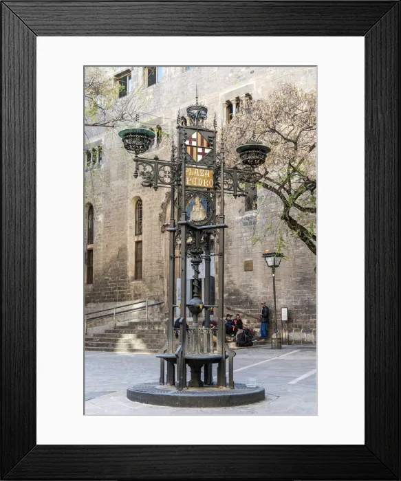 Framed Print : Typical drinking fountain in the old town, Barcelona, Catalonia, Spain