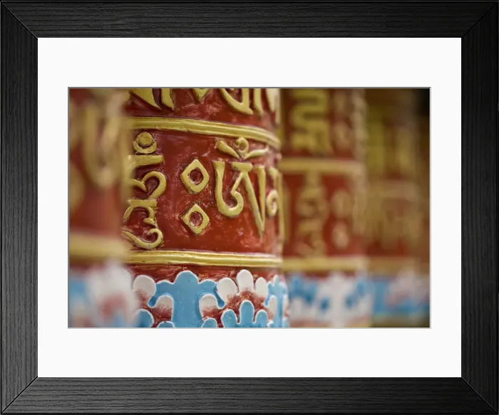 Framed Print : India, Sikkim, Gangtok, Rumtek Gompa Complex, Prayer wheels Framed Print : India, Sikkim, Gangtok, Rumtek Gompa Complex, Prayer wheels