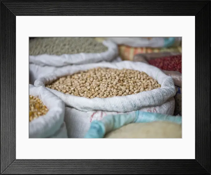 Framed Print : India, West Bengal, Darjeeling, Market, Pulses Framed Print : India, West Bengal, Darjeeling, Market, Pulses