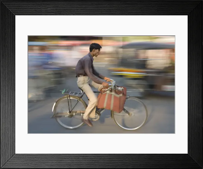 Framed Print : Cyclist, Jaipur, Rajasthan, India Framed Print : Cyclist, Jaipur, Rajasthan, India