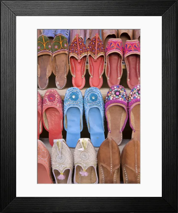 Framed Print : Leather Shoes, Jaisalmer, Rajasthan, India Framed Print : Leather Shoes, Jaisalmer, Rajasthan, India