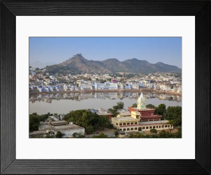 Framed Print : India, Rajasthan, Pushkar, Aerial view of Pushkar Framed Print : India, Rajasthan, Pushkar, Aerial view of Pushkar