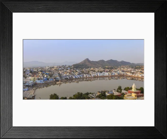 Framed Print : India, Rajasthan, Pushkar, Aerial view of Pushkar Framed Print : India, Rajasthan, Pushkar, Aerial view of Pushkar