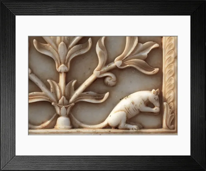 Framed Print : India, Rajasthan, Deshnok, Karni Mata Temple (Rat Temple), Marble Carvings Framed Print : India, Rajasthan, Deshnok, Karni Mata Temple (Rat Temple), Marble Carvings