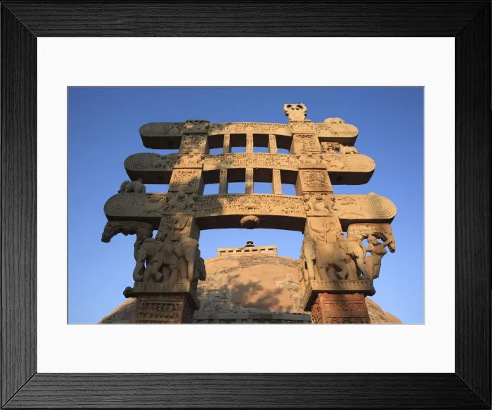 Framed Print : Big stupa and torana, UNESCO World Heritage site, Sanchi, Madhya Pradesh, India Framed Print : Big stupa and torana, UNESCO World Heritage site, Sanchi, Madhya Pradesh, India