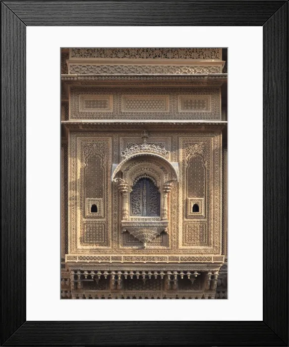Framed Print : India, Rajasthan, Jaisalmer, Old Town, Nathmal Ki Haveli (Traditional Ornately decorated Framed Print : India, Rajasthan, Jaisalmer, Old Town, Nathmal Ki Haveli (Traditional Ornately decorated