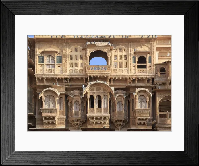 Framed Print : India, Rajasthan, Jaisalmer, Old Town, Patwa Ki Haveli (Traditional Ornately decorated Framed Print : India, Rajasthan, Jaisalmer, Old Town, Patwa Ki Haveli (Traditional Ornately decorated