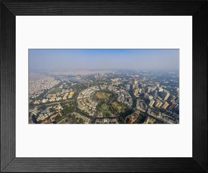 Framed Print : India, New Delhi, Panoramic view of Connaught Circle and New Delhi Central Railway Framed Print : India, New Delhi, Panoramic view of Connaught Circle and New Delhi Central Railway