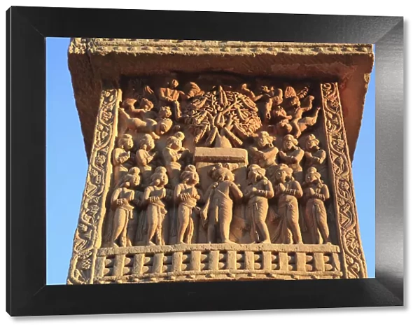 Torana of Big stupa, UNESCO World Heritage site, Sanchi, Madhya Pradesh, India