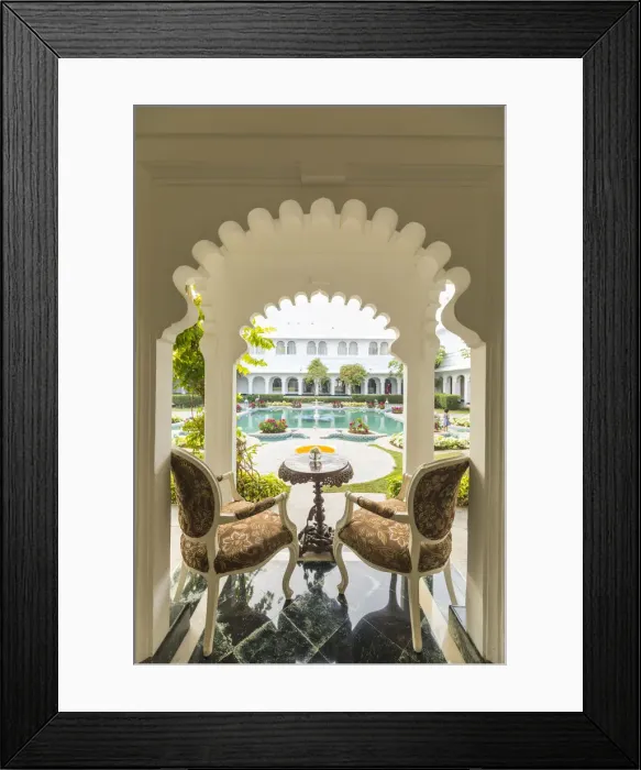 Framed Print : Lily pond at the Taj Lake Palace Hotel (a film location for the James Bond film Octopussy) Framed Print : Lily pond at the Taj Lake Palace Hotel (a film location for the James Bond film Octopussy)