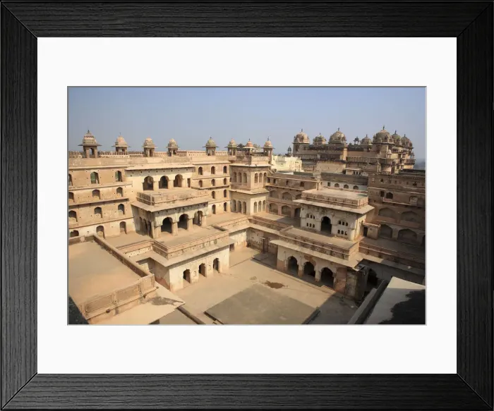 Framed Print : Raj Mahal palace, Jahangiri mahal (in background), Orchha, Madhya Pradesh, India Framed Print : Raj Mahal palace, Jahangiri mahal (in background), Orchha, Madhya Pradesh, India