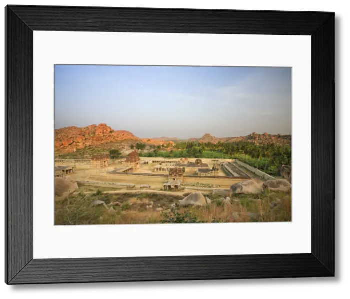 Framed Print : Raghunatha Temple, Malyavanta Hill, Hampi Town, dusk, Karnataka, India