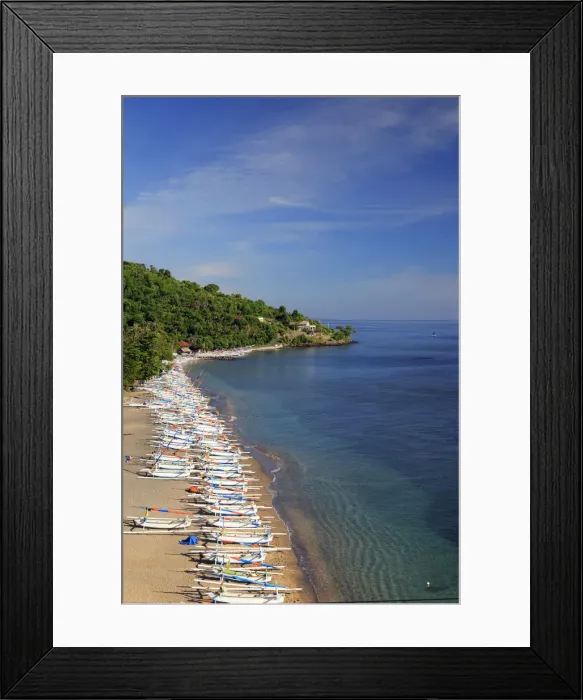 Framed Print : Indonesia, Bali, East Bali, Amed, Beach and coastline near Aas Village Framed Print : Indonesia, Bali, East Bali, Amed, Beach and coastline near Aas Village