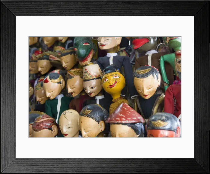 Framed Print : Puppets, antique market, Jakarta, Indonesia Framed Print : Puppets, antique market, Jakarta, Indonesia