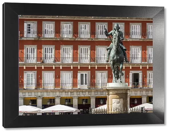 Felipe III equestrian statue, Plaza Mayor, Madrid, Community of Madrid, Spain