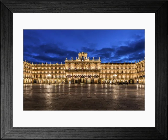 Framed Print : Night view of Plaza Mayor, Salamanca, Castile and Leon, Spain