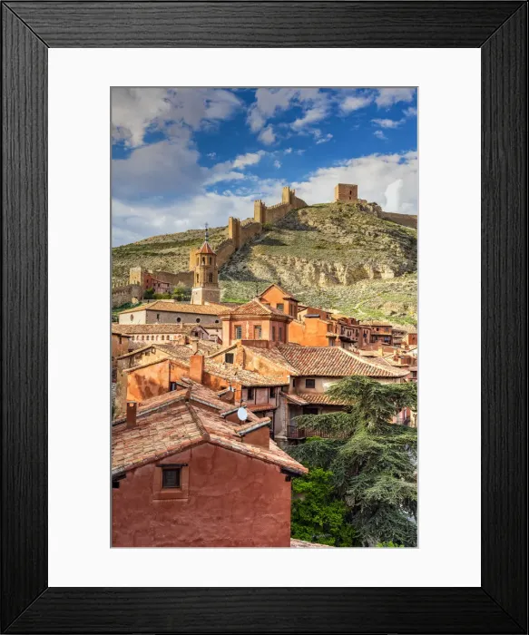 Framed Print : City walls, Albarracin, Aragon, Spain