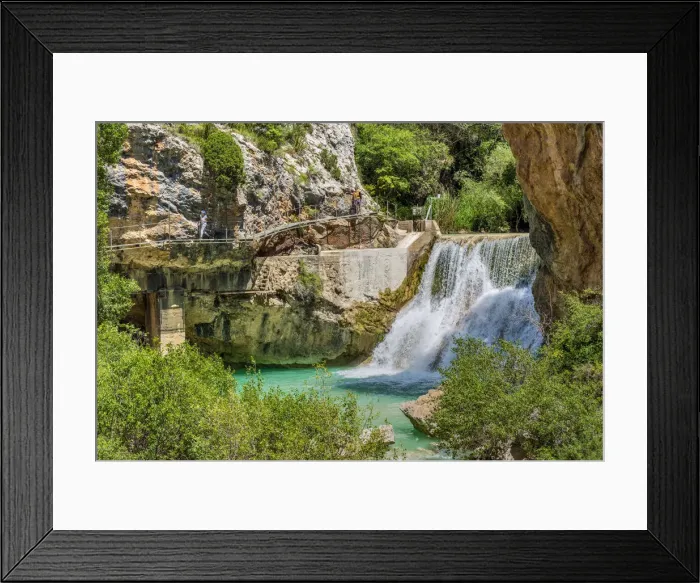 Framed Print : Footbridge along the Ruta De Las Pasarelas footbridge route, Rio Vero gorge, Alquezar