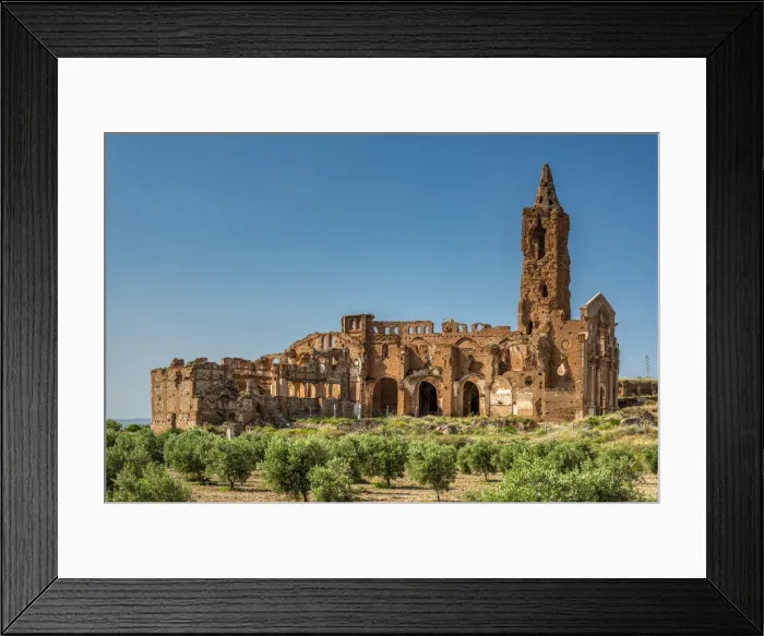 Framed Print : The preserved ruins of the abandoned original village as a result of the Spanish Civil Framed Print : The preserved ruins of the abandoned original village as a result of the Spanish Civil