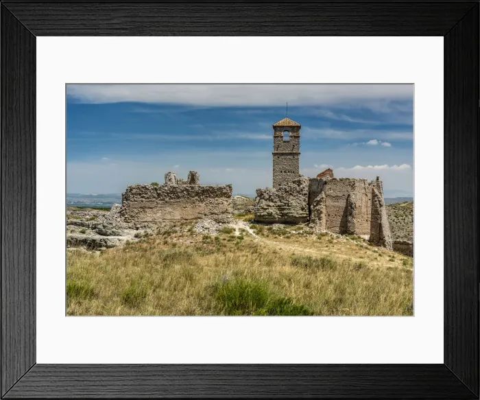 Framed Print : The preserved ruins of the abandoned old village as a result of the Spanish Civil War