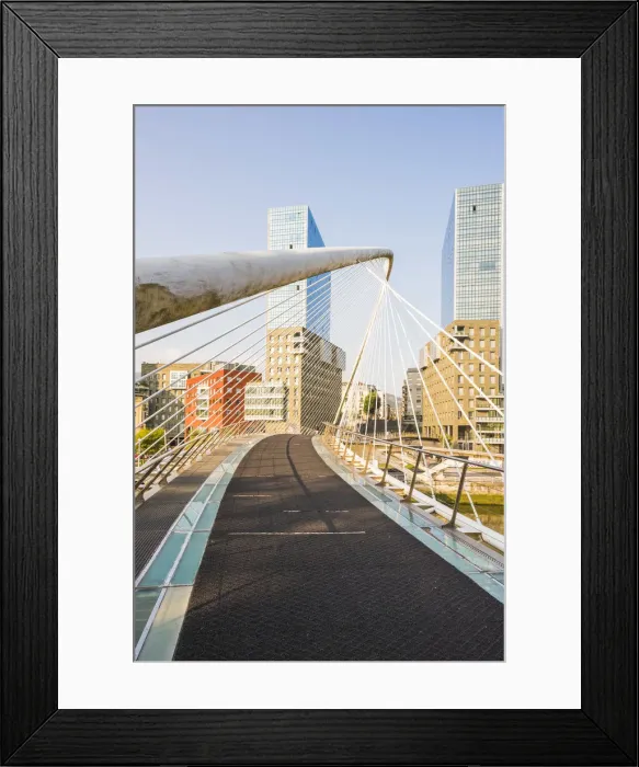 Framed Print : Spain, Basque Country, Bilbao. Zubizuri bridge (White Bridge) across the Nervion River Framed Print : Spain, Basque Country, Bilbao. Zubizuri bridge (White Bridge) across the Nervion River