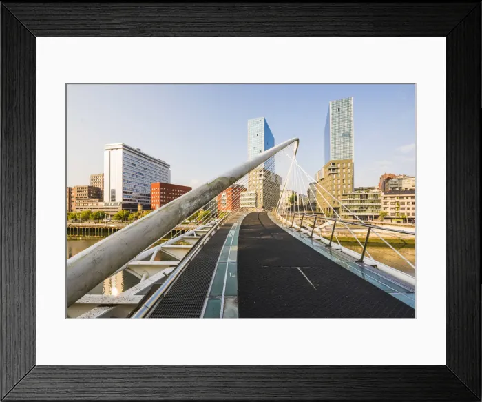 Framed Print : Spain, Basque Country, Bilbao. Zubizuri bridge (White Bridge) across the Nervion River Framed Print : Spain, Basque Country, Bilbao. Zubizuri bridge (White Bridge) across the Nervion River