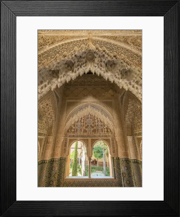 Framed Print : Window at the Nasrid Palace, Alhambra, UNESCO World Heritage Site, Granada, Andalusia