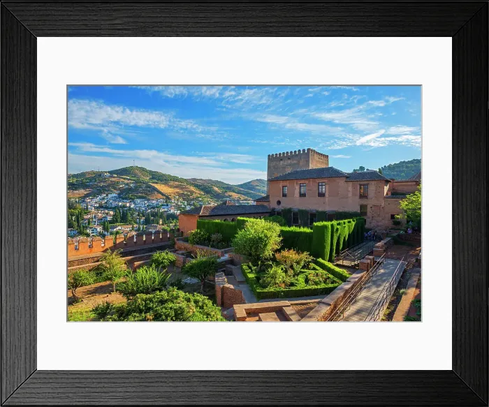 Framed Print : Court of Machuca, Comares Palace and Comares Tower, Alhambra, UNESCO World Heritage Site Framed Print : Court of Machuca, Comares Palace and Comares Tower, Alhambra, UNESCO World Heritage Site