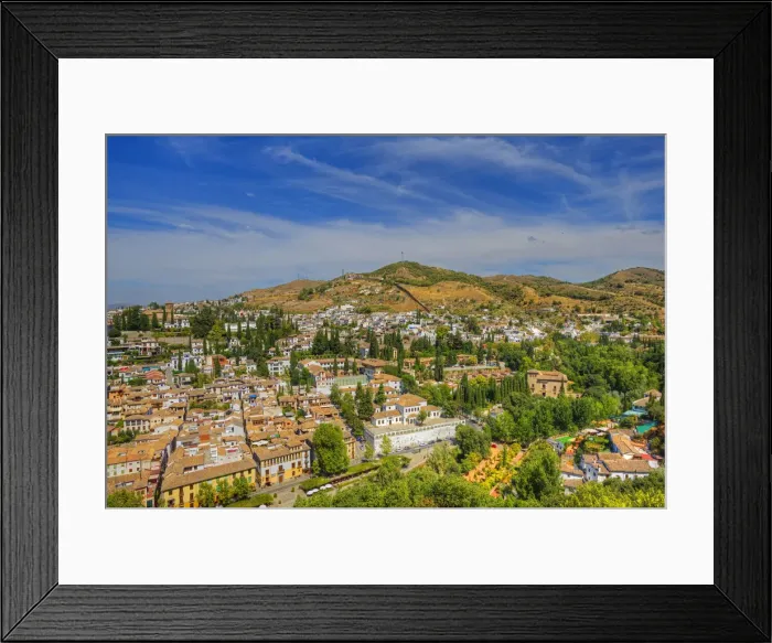 Framed Print : View at the Albaicin quarter from the Alhambra, Granada, Andalusia, Spain Framed Print : View at the Albaicin quarter from the Alhambra, Granada, Andalusia, Spain
