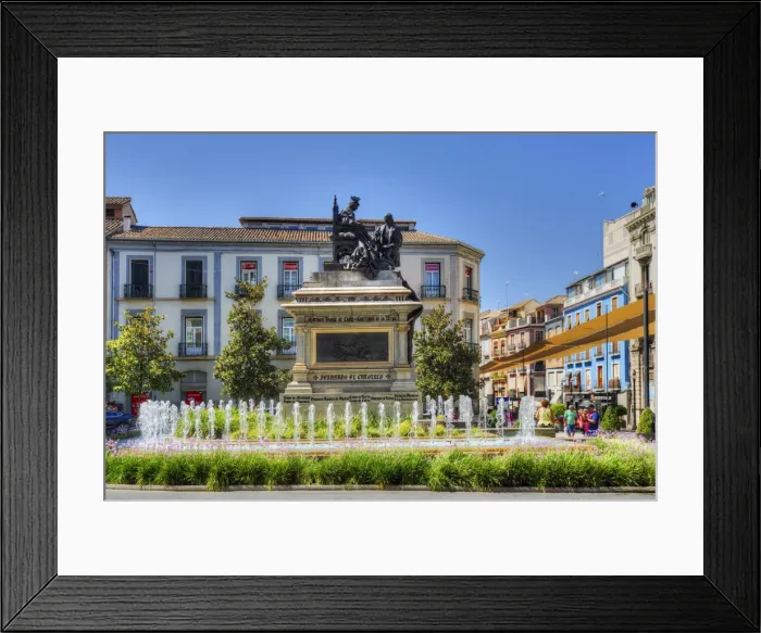 Framed Print : Fuente Isabel La Catolica Y Colon on the Plaza Isabel Catolica, Granada, Andalusia, Spain Framed Print : Fuente Isabel La Catolica Y Colon on the Plaza Isabel Catolica, Granada, Andalusia, Spain