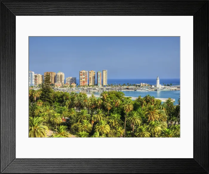 Framed Print : View at harbour with lighthouse, Malaga, Costa del Sol, Andalusia, Spain Framed Print : View at harbour with lighthouse, Malaga, Costa del Sol, Andalusia, Spain