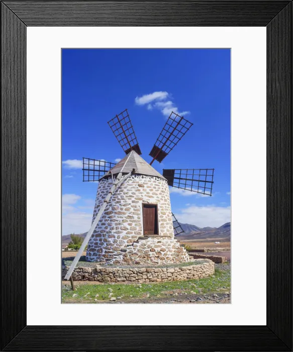 Framed Print : Traditional windmill, Fuerteventura, Canary Islands, Spain Framed Print : Traditional windmill, Fuerteventura, Canary Islands, Spain